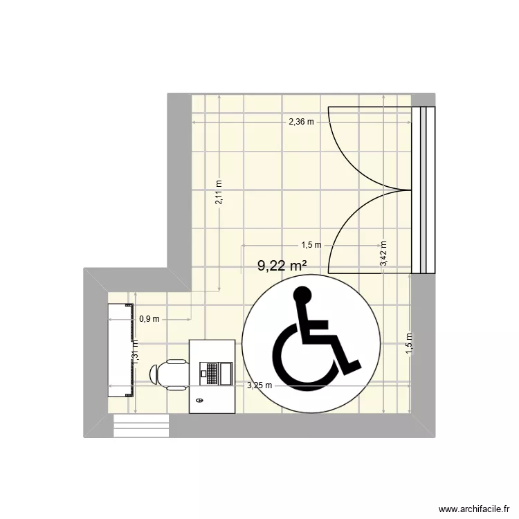 accueil tcar. Plan de 1  et 9 m²