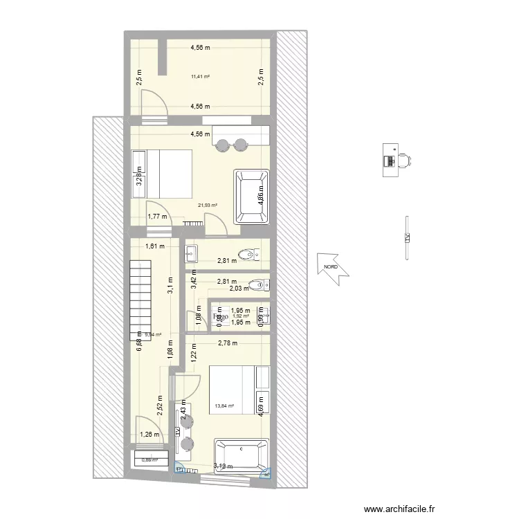 RDC chambres d hotes plan d evacuation. Plan de 6  et 60 m²