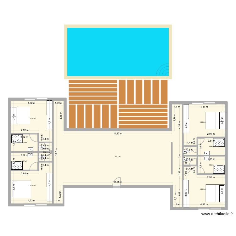 DJERBA. Plan de 12 pièces et 175 m2