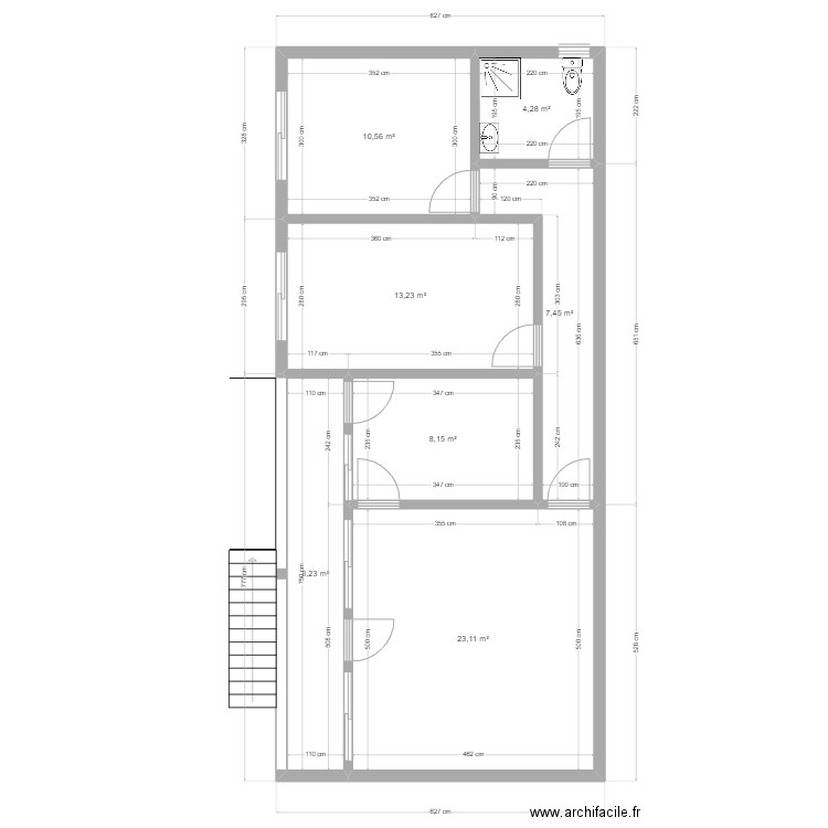 BM - Appartement - V1. Plan de 7 pièces et 75 m2