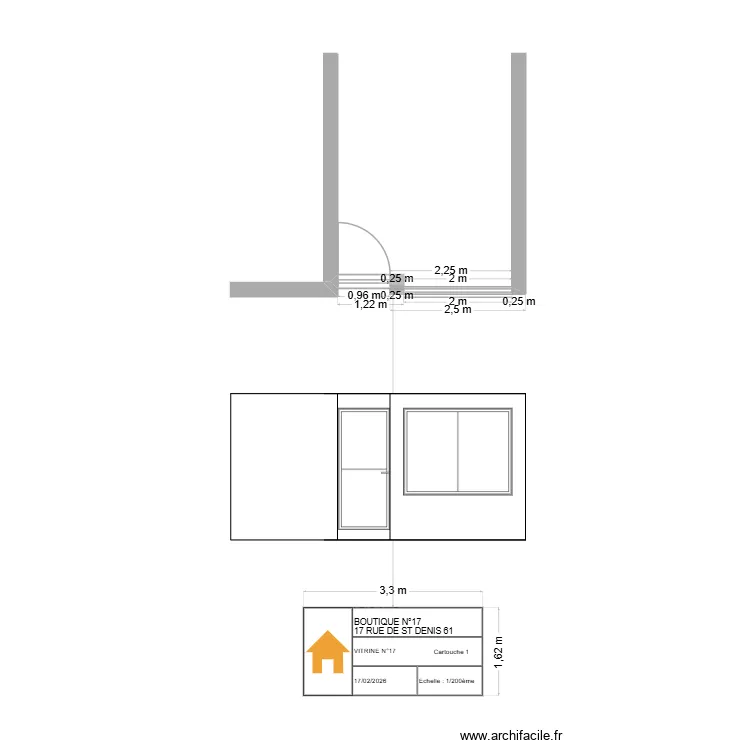 BOUTIQUE N&deg;17 LA FERTE MACE VITRINE INDICE 1. Plan de 