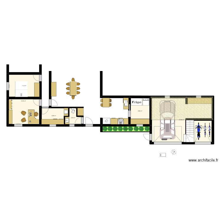 garage 11. Plan de 7 pièces et 87 m2
