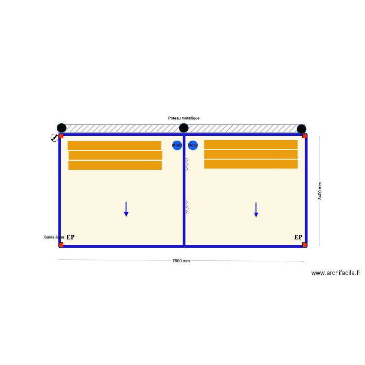 Rosa Erika. Plan de 2 pièces et 26 m2