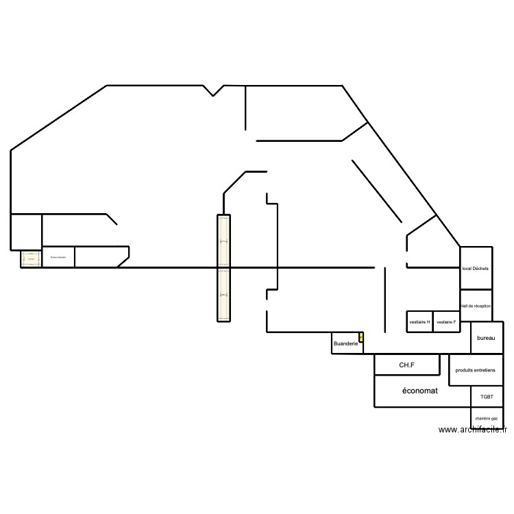 lycée berges . Plan de 16 pièces et 132 m2