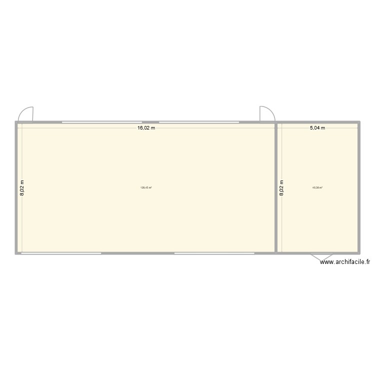 plan ferme. Plan de 2 pièces et 169 m2