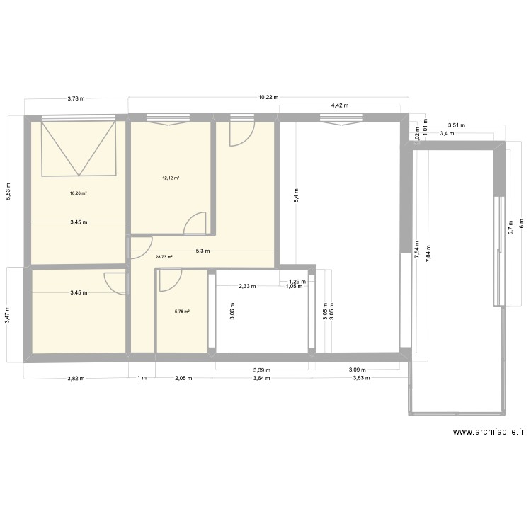 plan 4 impasse des chaussée. Plan de 4 pièces et 65 m2
