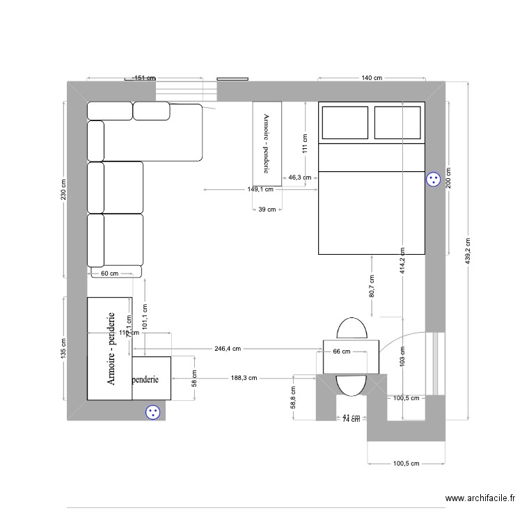 Studio Commugny. Plan de 0 pièce et 0 m2
