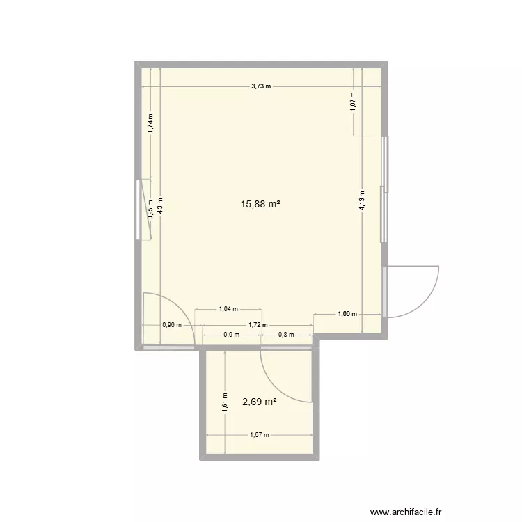 local jean marc. Plan de 2 et 19 m² local jean marc. Plan de 2 et 19 m²
