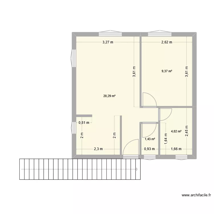 appart esc ext. Plan de 4 Pièces et 35 m² appart esc ext. Plan de 4 Pièces et 35 m²