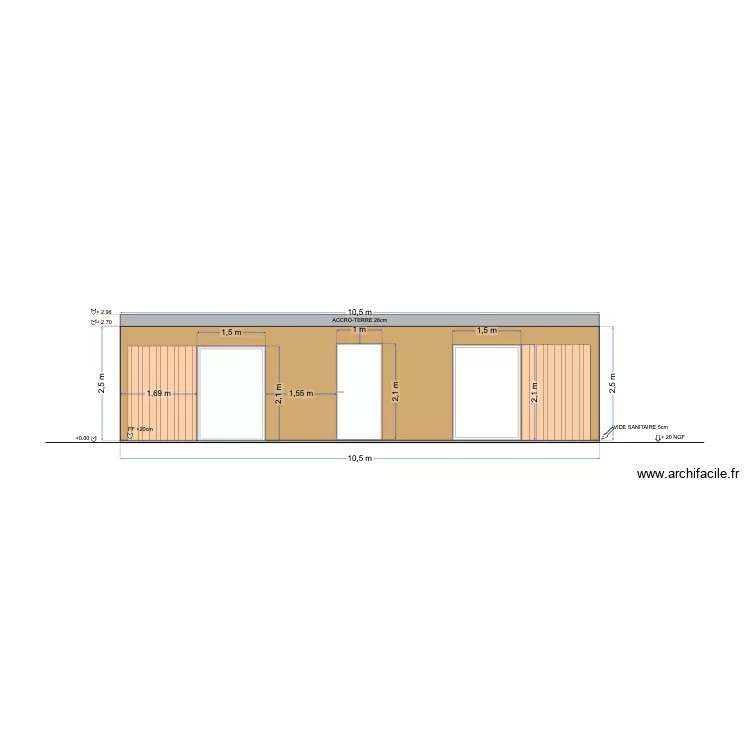 PLAN FACADE OUEST. Plan de 
