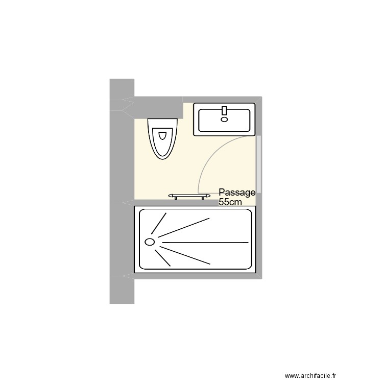sdb moelan. Plan de 1 pièce et 3 m2