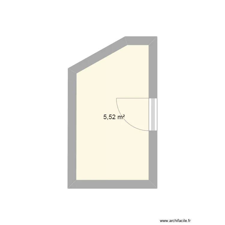 Salle de bain local. Plan de 1 Pièce et 6 m²
