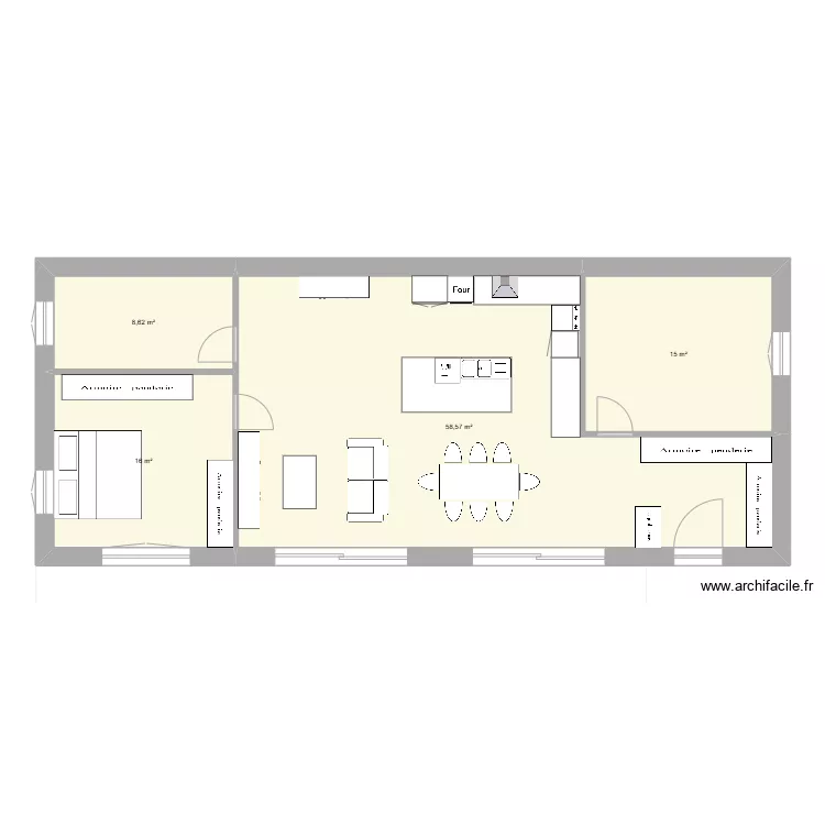 Petite maison 100m2 habitable v2. Plan de 
