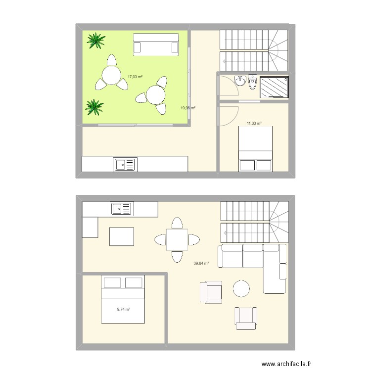 PF - espace 10. Plan de 5 pièces et 98 m2