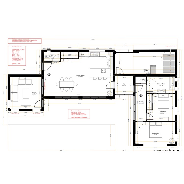 30x40 Workspace. Plan de 11 pièces et 112 m2