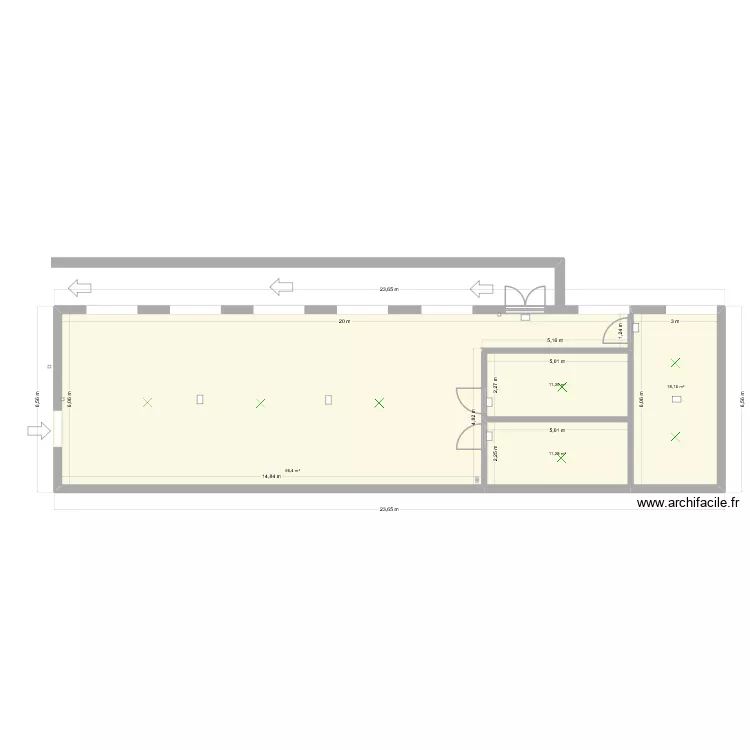 Local_v&eacute;lo_4. Plan de 4  et 137 m²
