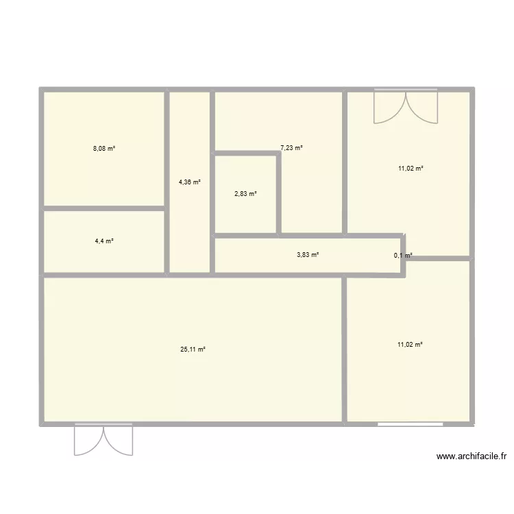 Maison. Plan de 10  et 78 m²