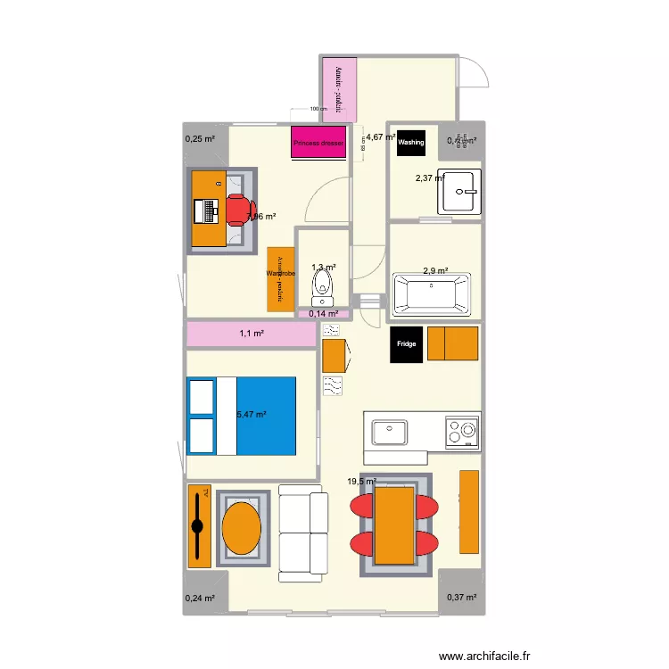 Appartement Tokyo 2. Plan de 