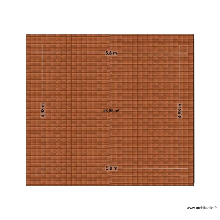 Petite maison. Plan de 1  et 29 m²