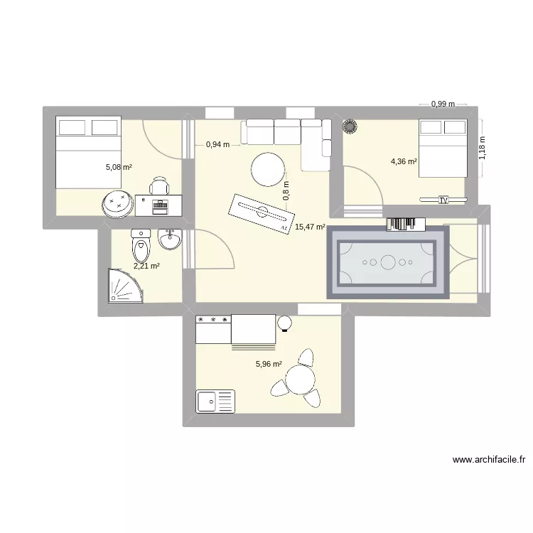 Mi casa ideal. Plan de 5  et 33 m²
