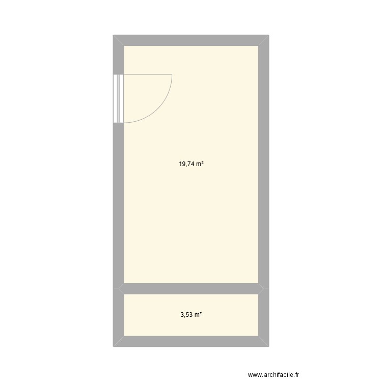 appartement f3 Tissemsilt. Plan de 2 pièces et 23 m2