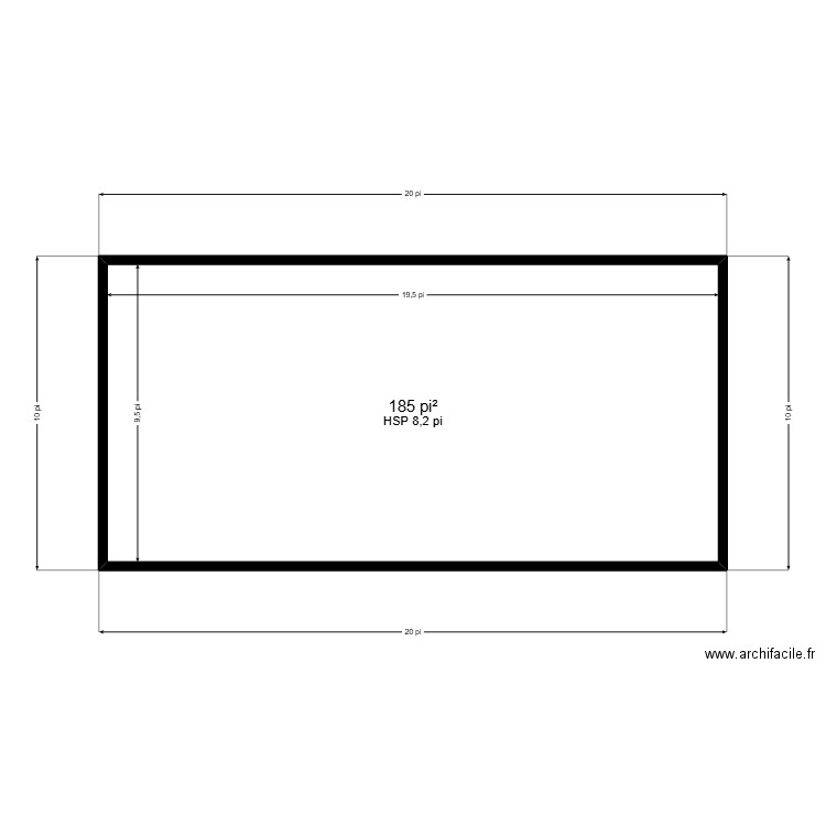 Module vitré. Plan de 1 pièce et 17 m2