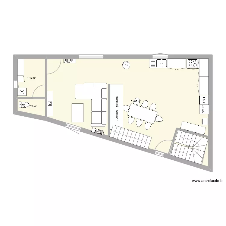 cusy 1er. Plan de 4 pièces et 66 m²