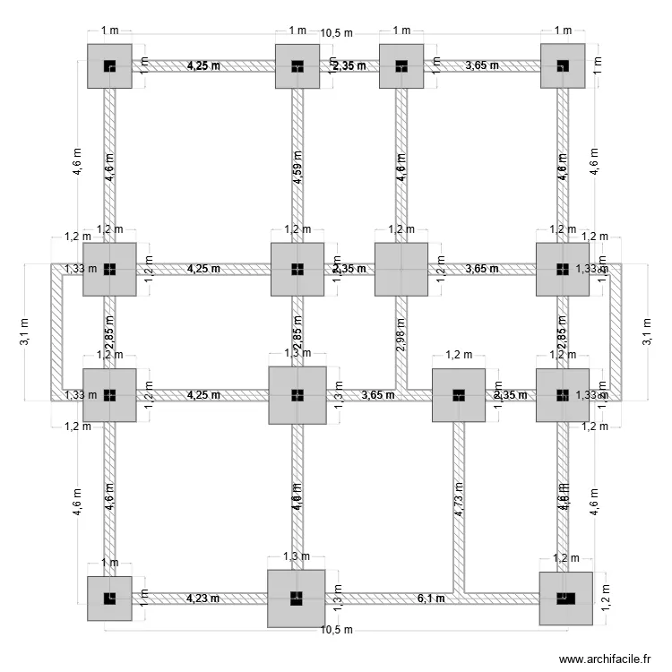 Plan fondations. Plan de 