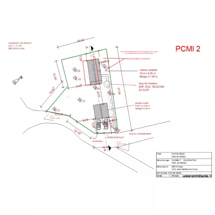 Modification PC Ardosset. Plan de Modification PC Ardosset. Plan de