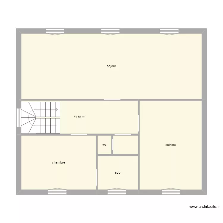 led&eacute; 1er &eacute;tage. Plan de 7  et 79 m²