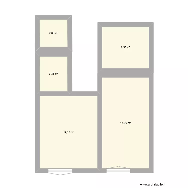 Le Ticle 4.5 pi&egrave;ces. Plan de 5 Pièces et 41 m²