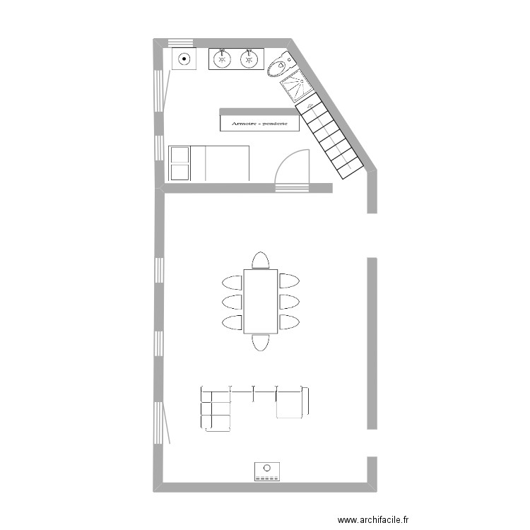 REZ DE CHAUSSEE BETHENCOURT. Plan de 0 pièce et 0 m2