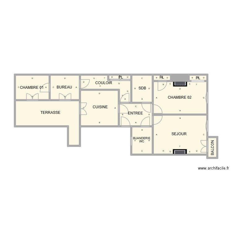 PLAN EMILE JAMAUS PLOMB. Plan de 17 pièces et 51 m2