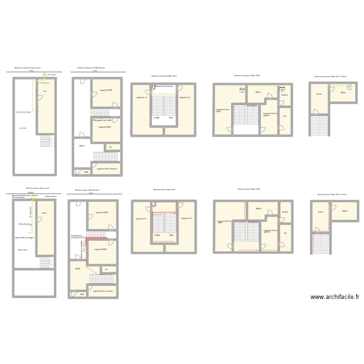 Plan  16 vignes St Avold. Plan de 42 pièces et 845 m2