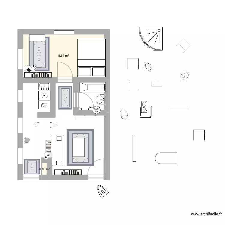 Anaism. Plan de 2 pièces et 9 m² Anaism. Plan de 2 pièces et 9 m²
