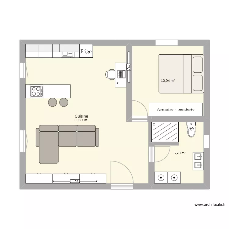 jade. Plan de 3 Pièces et 46 m² jade. Plan de 3 Pièces et 46 m²