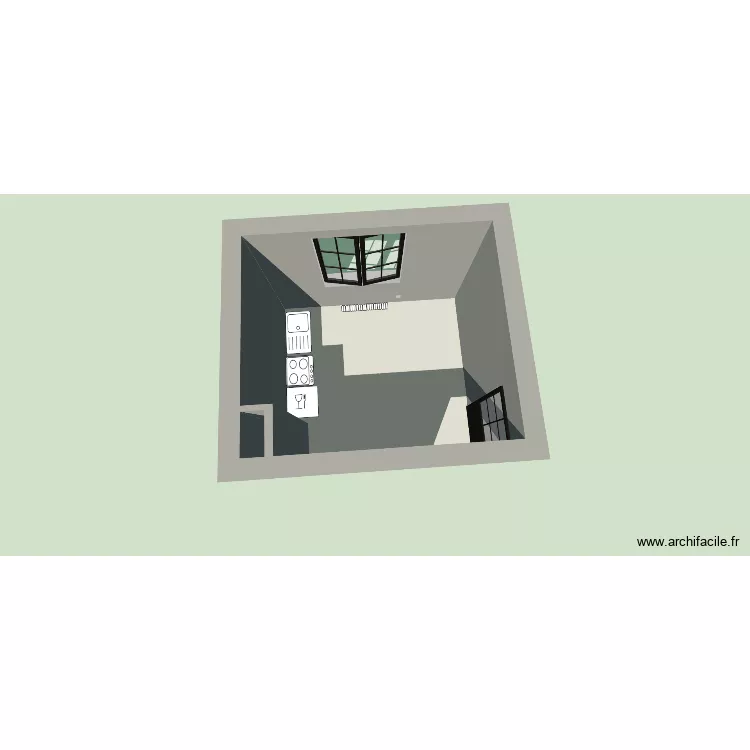 cuisine_1. Plan de 2 Pièces et 9 m²