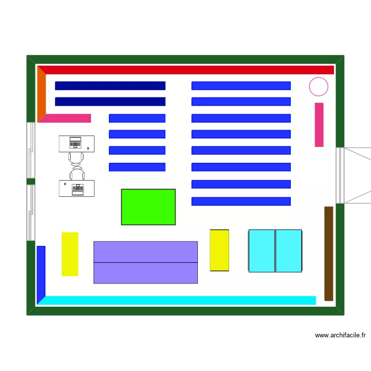 carrefour. Plan de 1 pièce et 77 m²