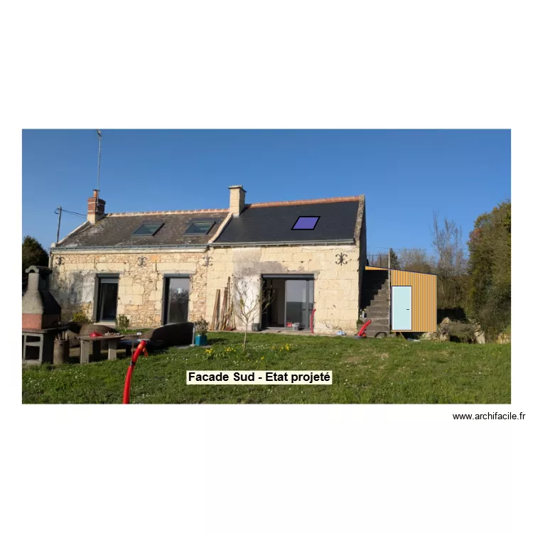projet mathilde facade Sud &eacute;tat projet&eacute;. Plan de 