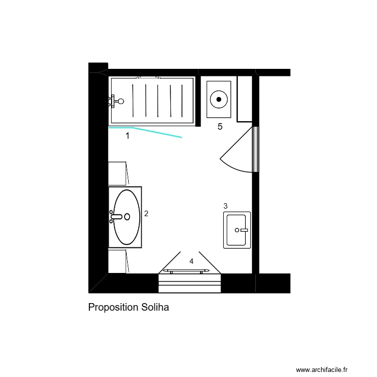 Proposition Soliha Gaudellier. Plan de 1  et 7 m²
