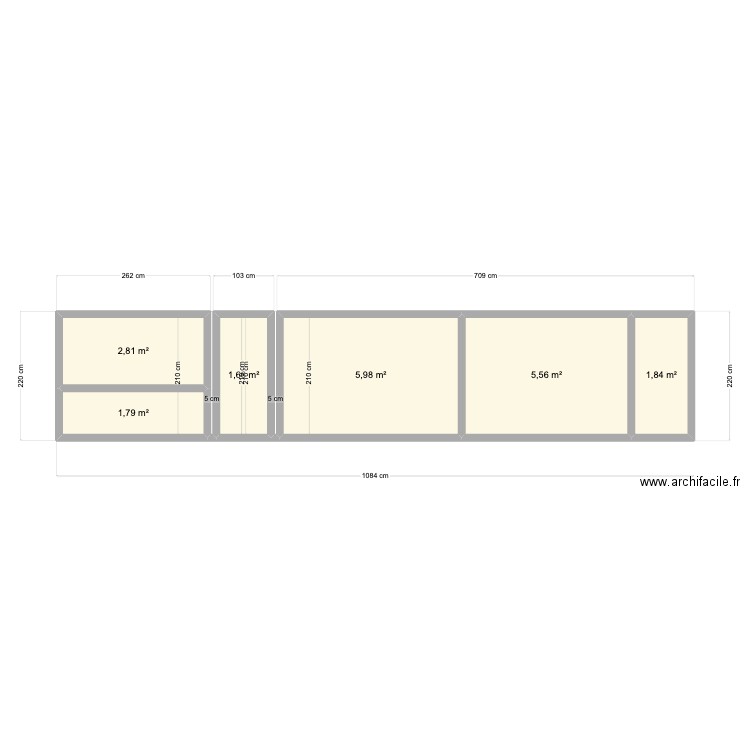 plan portails. Plan de 6 pièces et 20 m2