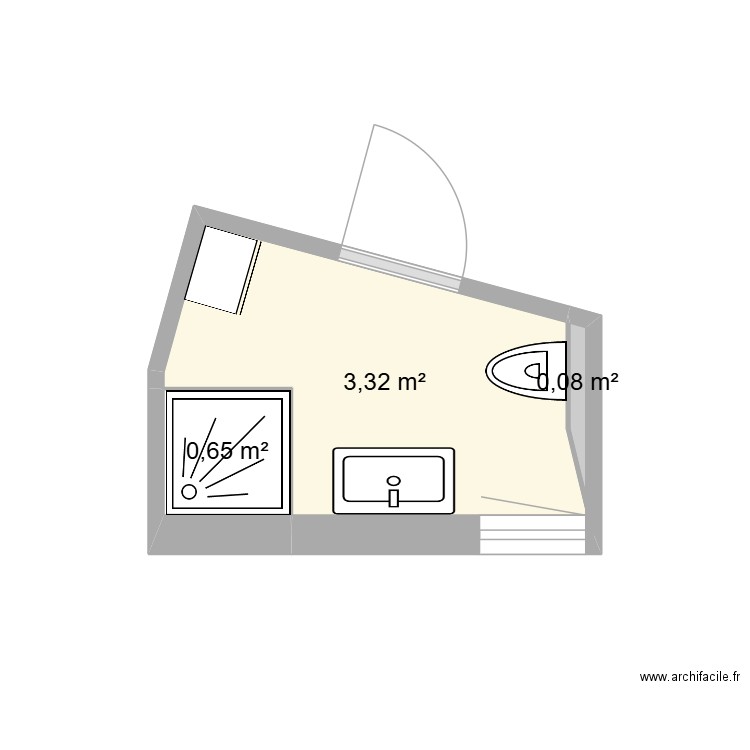 Krings. Plan de 3 pièces et 4 m2