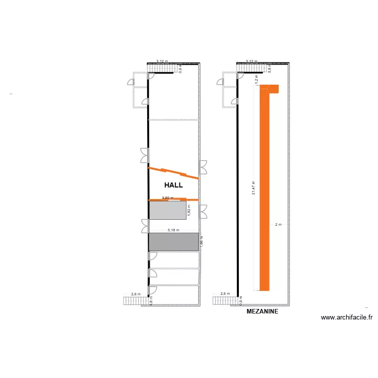 salle bourgoin 2. Plan de 3  et 88 m²