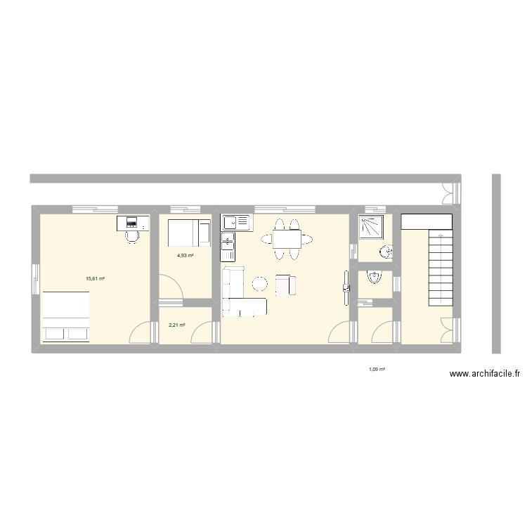 PLAN SUR MESURE. Plan de 8 pièces et 53 m2