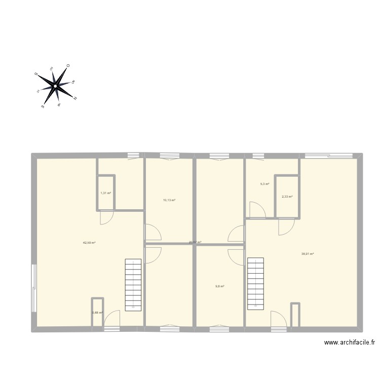 Maison double. Plan de 0 pièce et 0 m2
