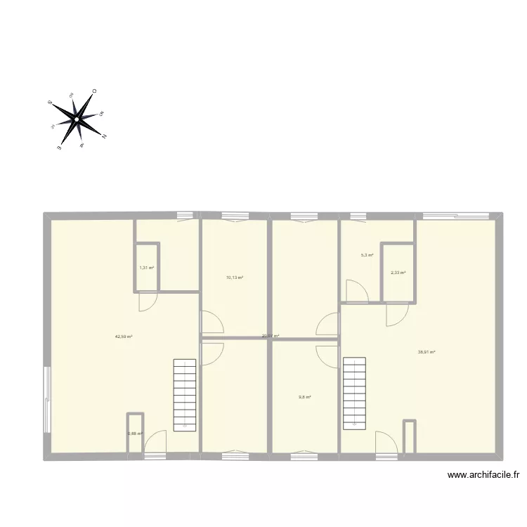 Maison double. Plan de 