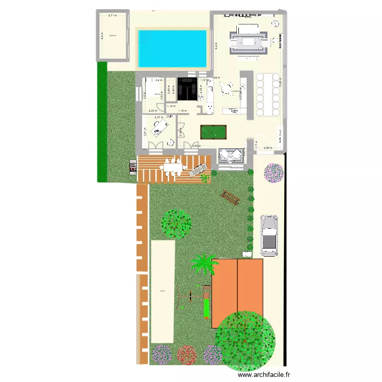 maison v5. Plan de 10  et 236 m²