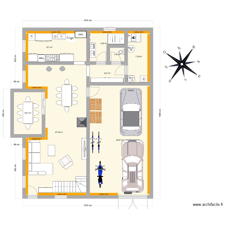 Etage 2 - 4. Plan de 8 pièces et 132 m2