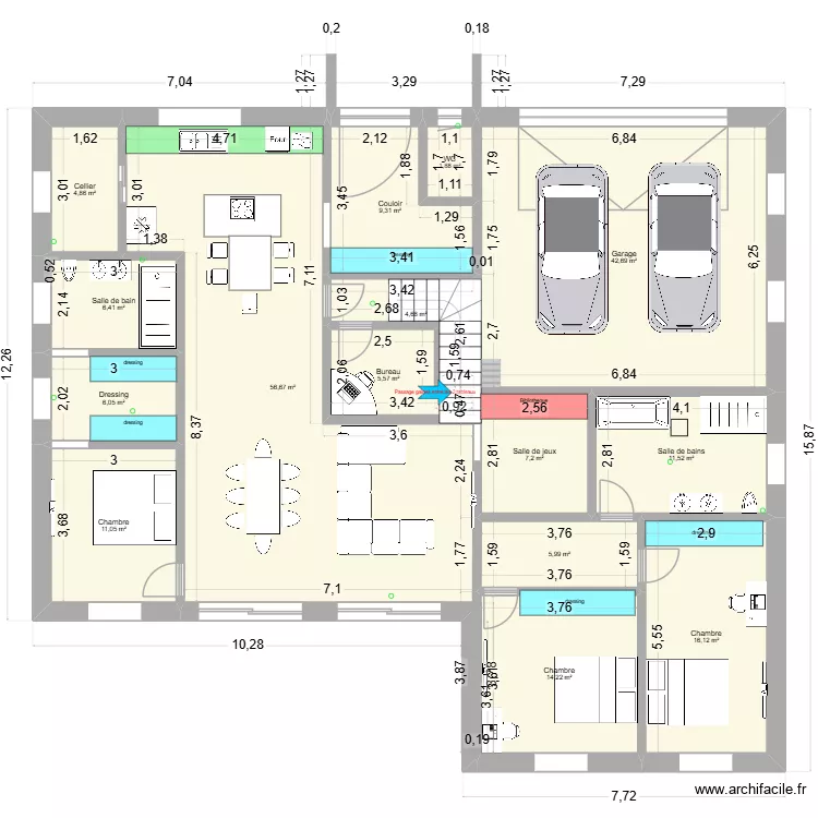 RDC Adrien LAURO. Plan de 15  et 204 m²