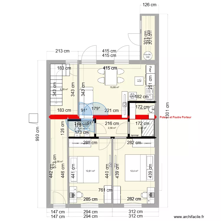immeuble1 RDC V3 T3. Plan de 